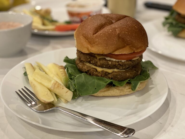 Double Decker Lion's Mane Mushroom Burger